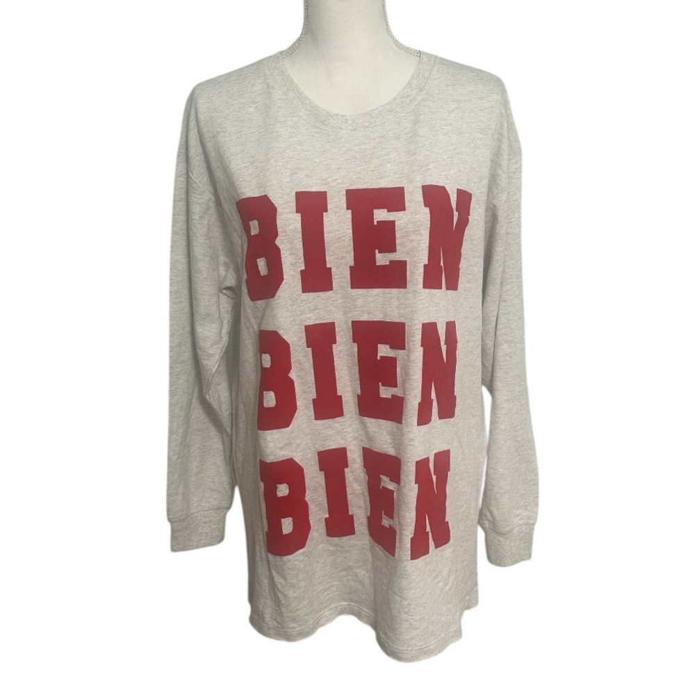 H&M Spanish BIEN Graphic Long Sleeve Loungewear Shirt NWOT